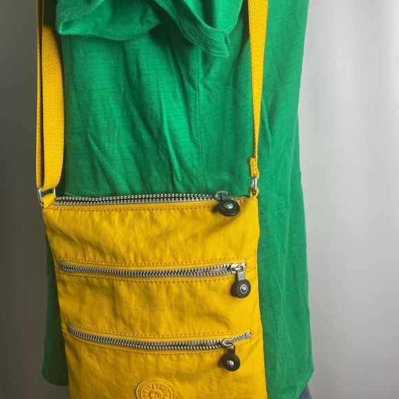 Kipling mini crossbody nylon yellow color women’s - Picture 2 of 4